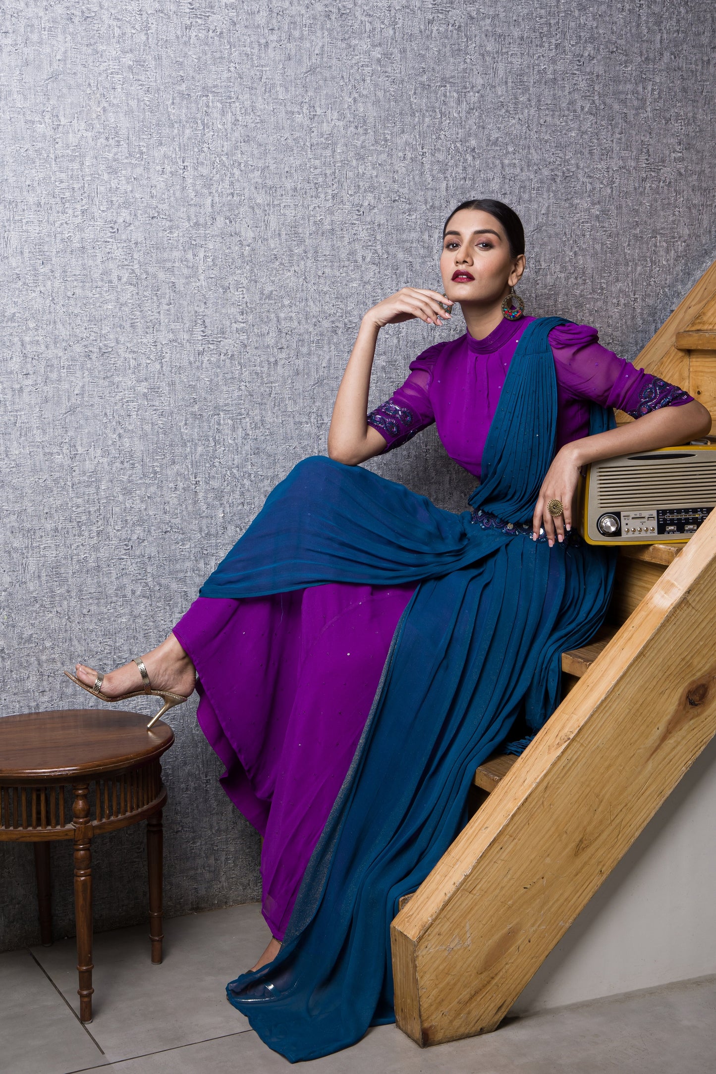Signature scallop ready to wear saree