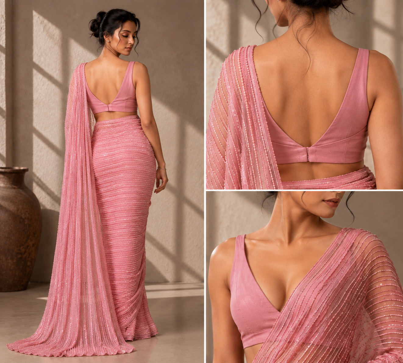 Pearl Reverie — Blush Pink Signature Saree