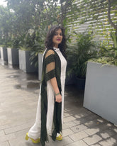 Pearl Rain · Hand-Embroidered White Pleated Kurta Set