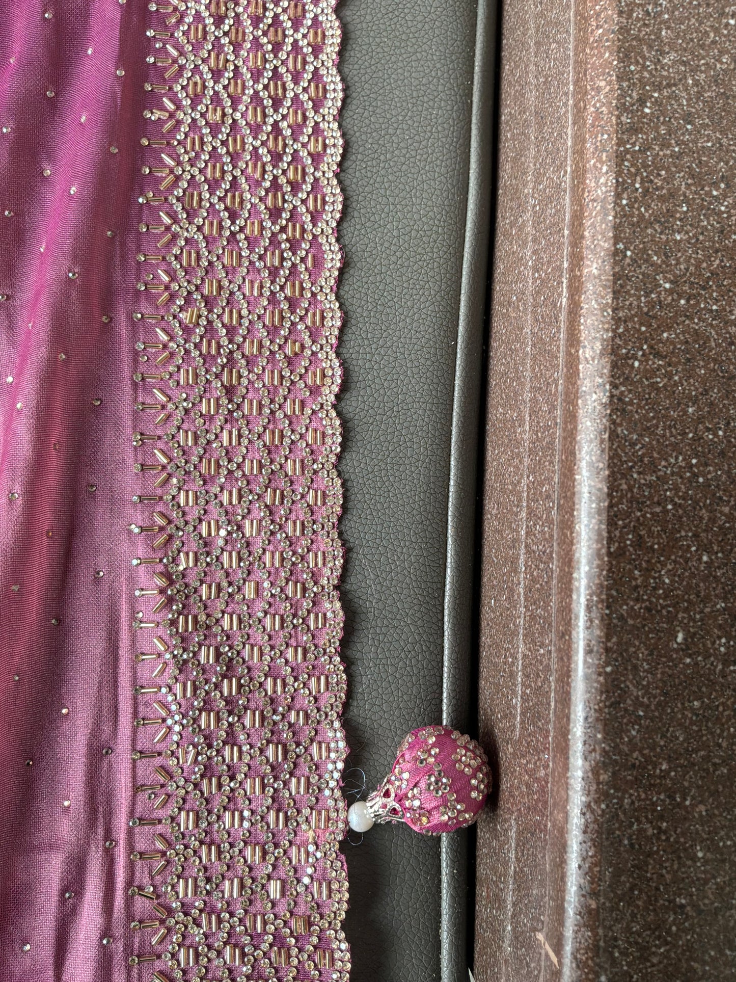 Pink Magenta Embellished Saree