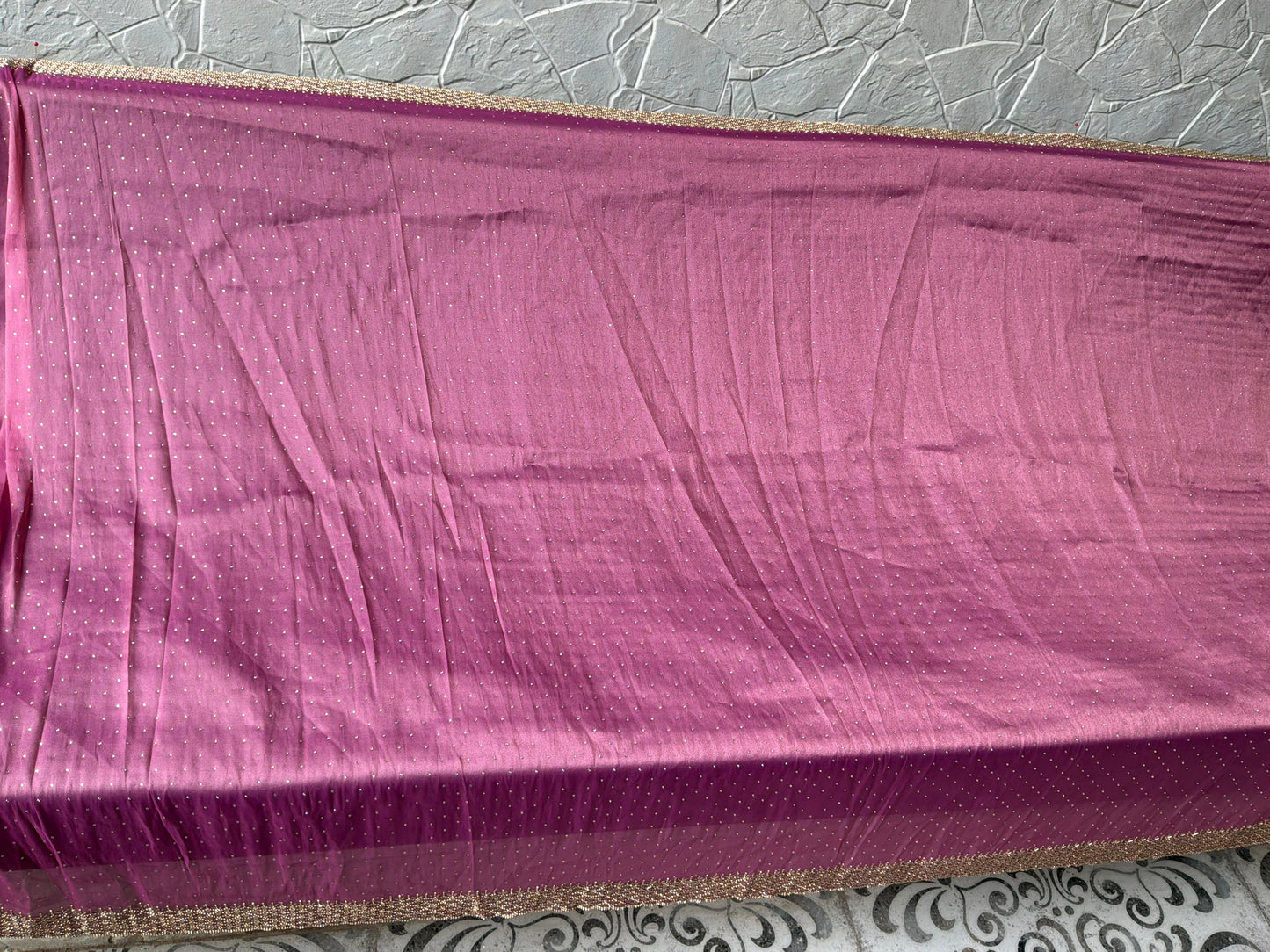 Pink Magenta Embellished Saree