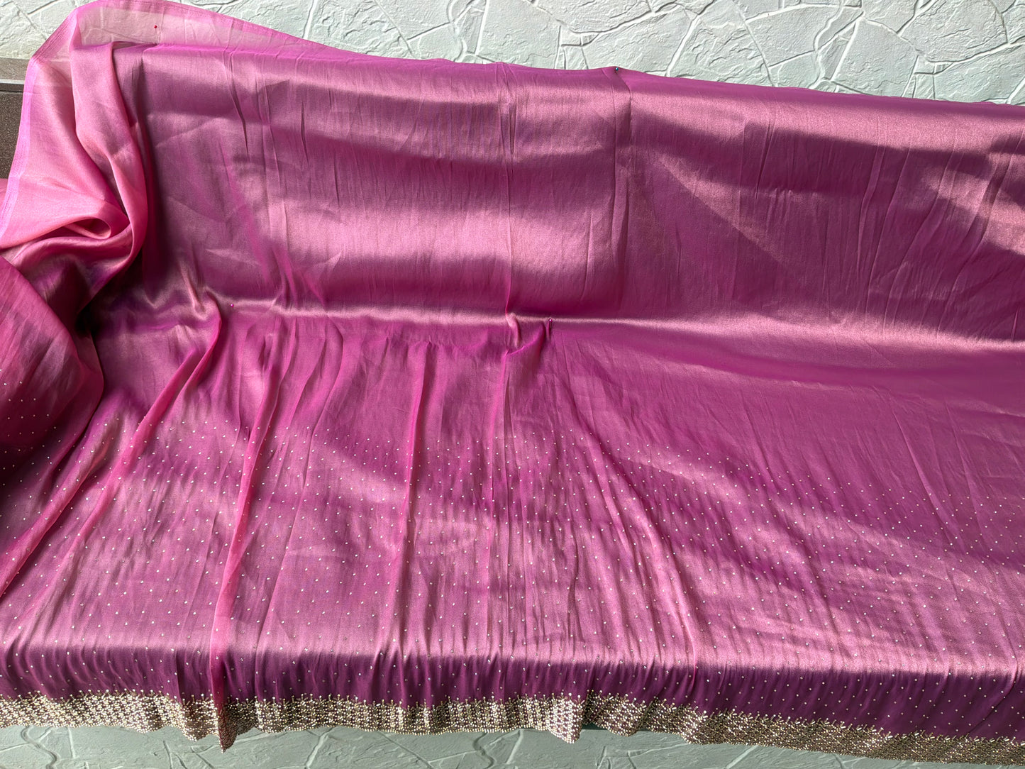 Pink Magenta Embellished Saree