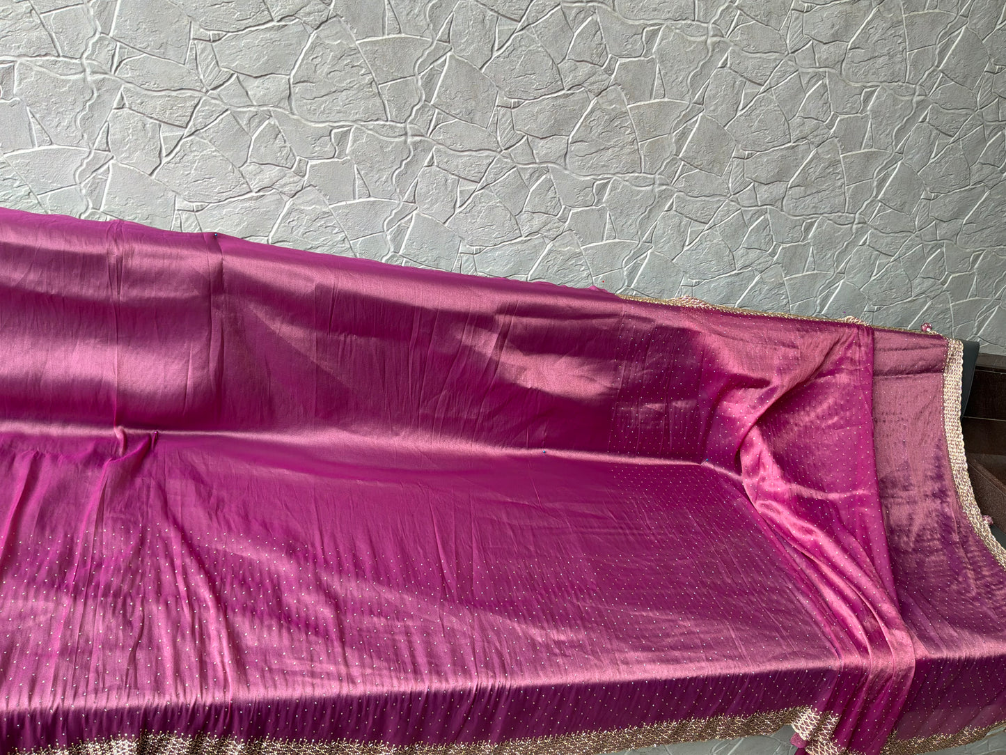 Pink Magenta Embellished Saree
