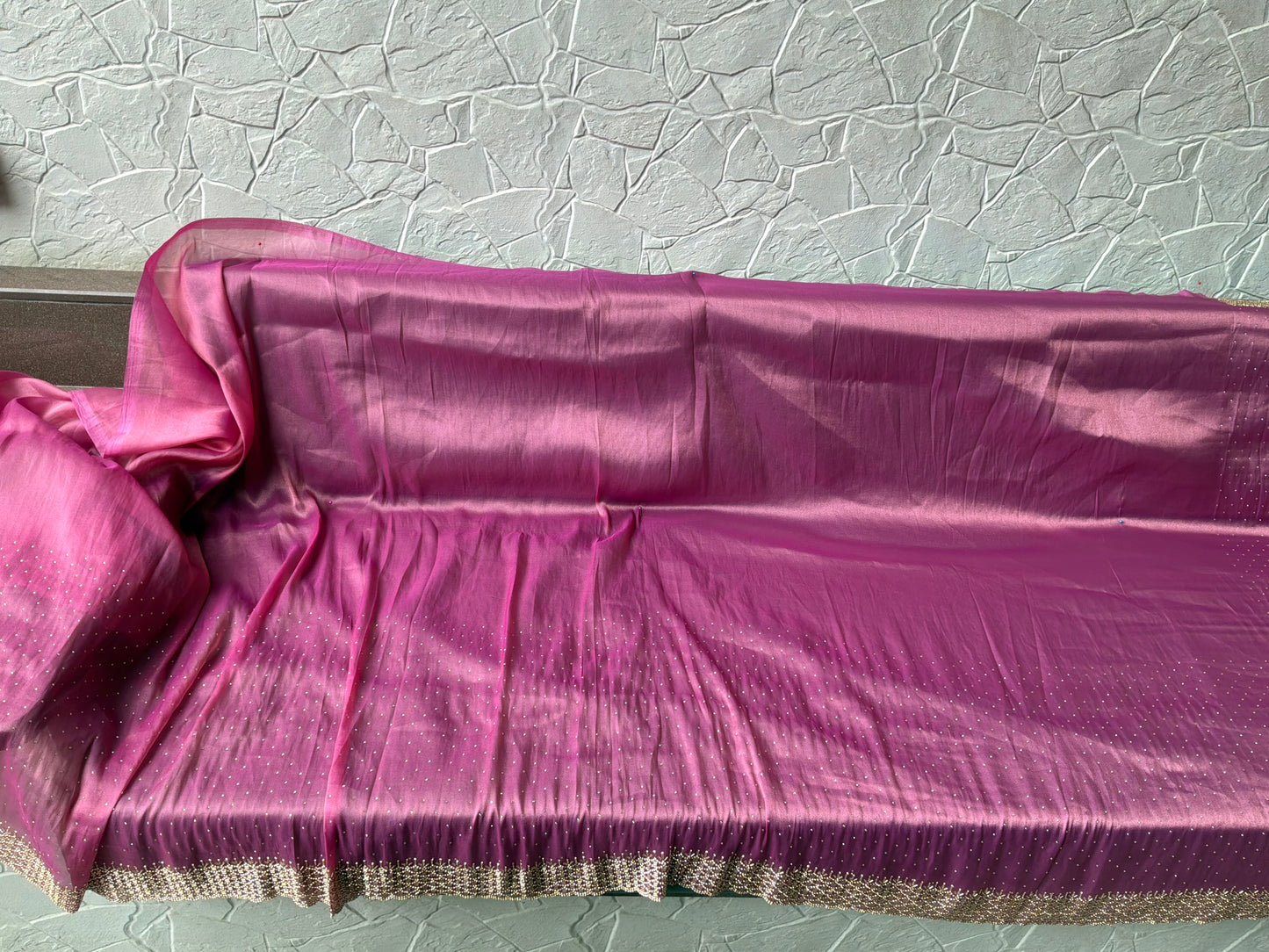 Pink Magenta Embellished Saree