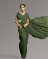 Verdant Muse — Olive Green Signature Saree