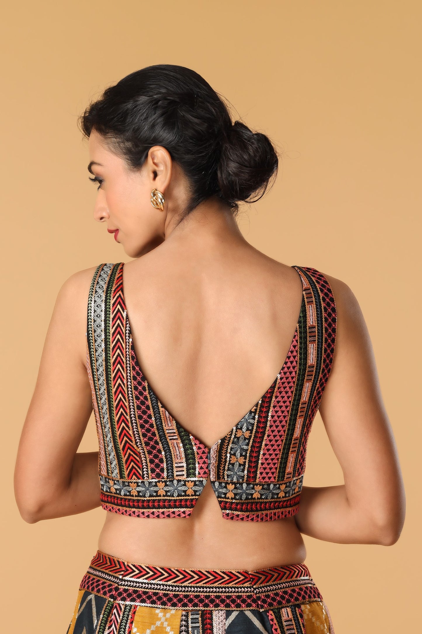 Multicolour & Midnight Blue Lehenga Set