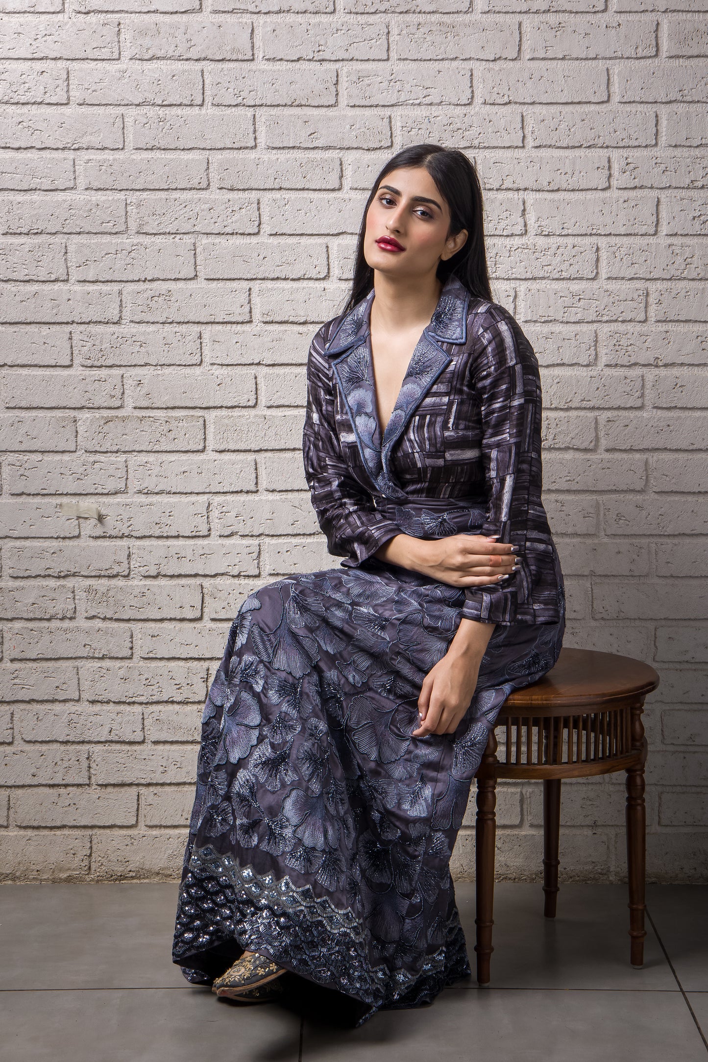 Maidenhair Hand Embroidered Anarkali Gown