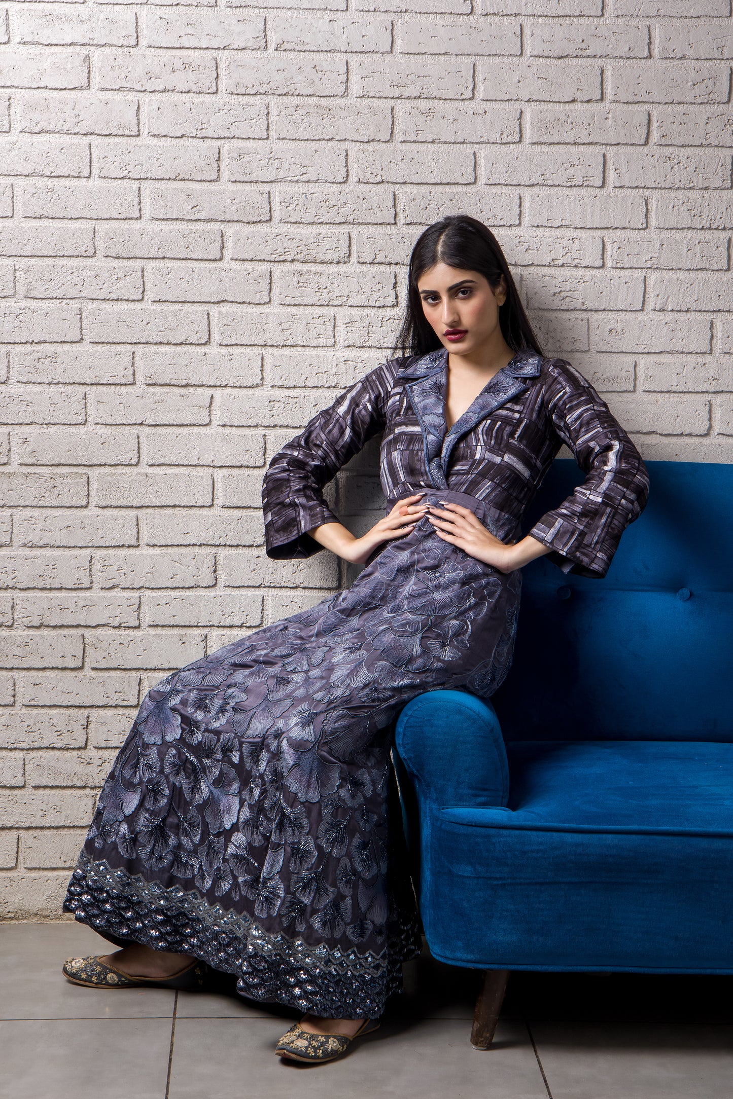 Maidenhair Hand Embroidered Anarkali Gown