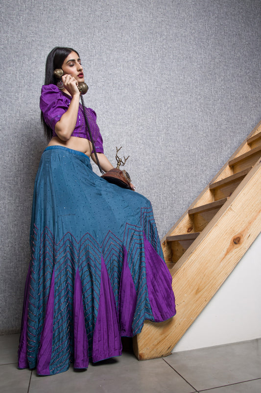 Hand Embroidered Kali Inside The Kali Lehenga Set