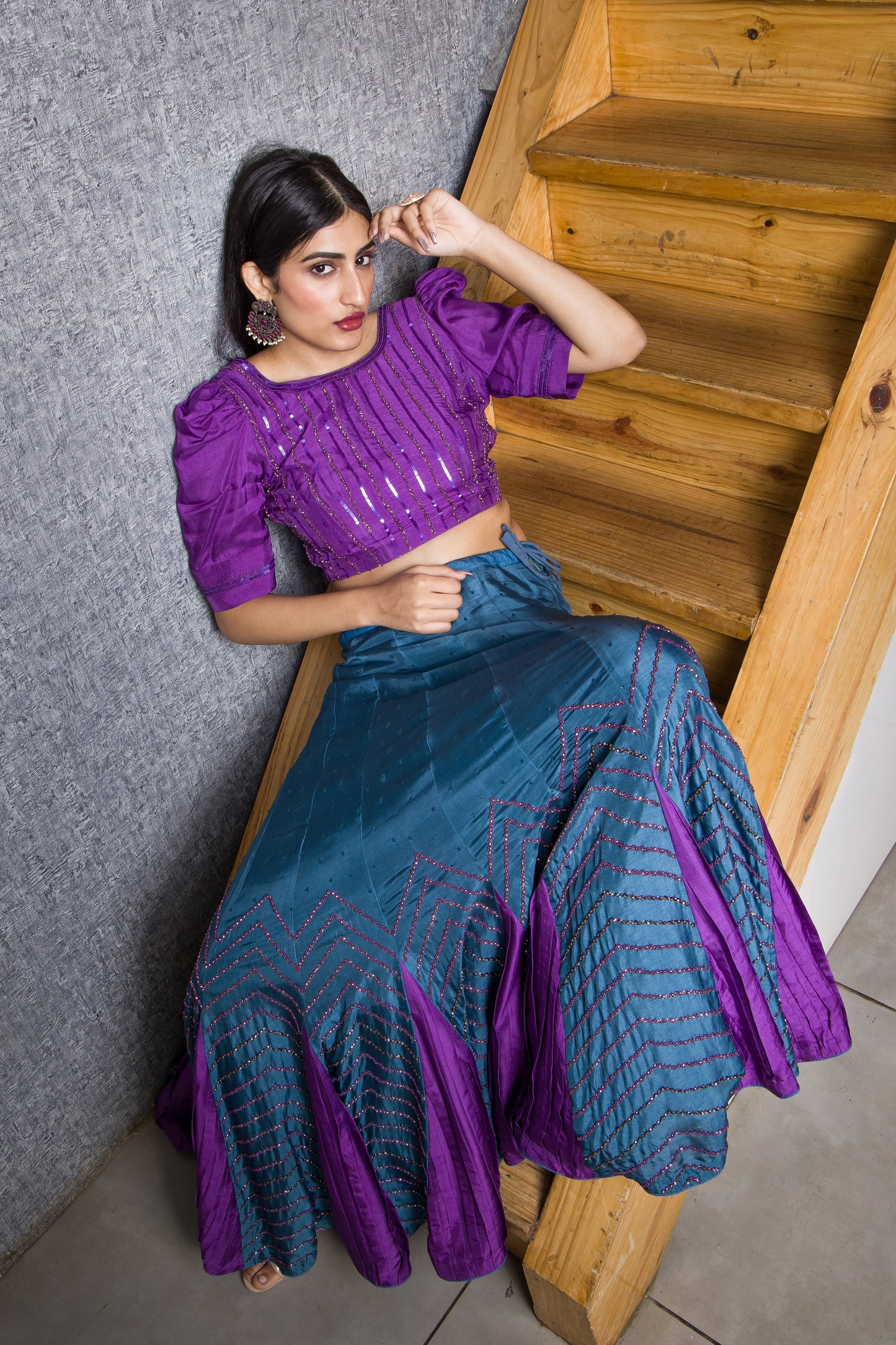 Hand Embroidered Kali Inside The Kali Lehenga Set