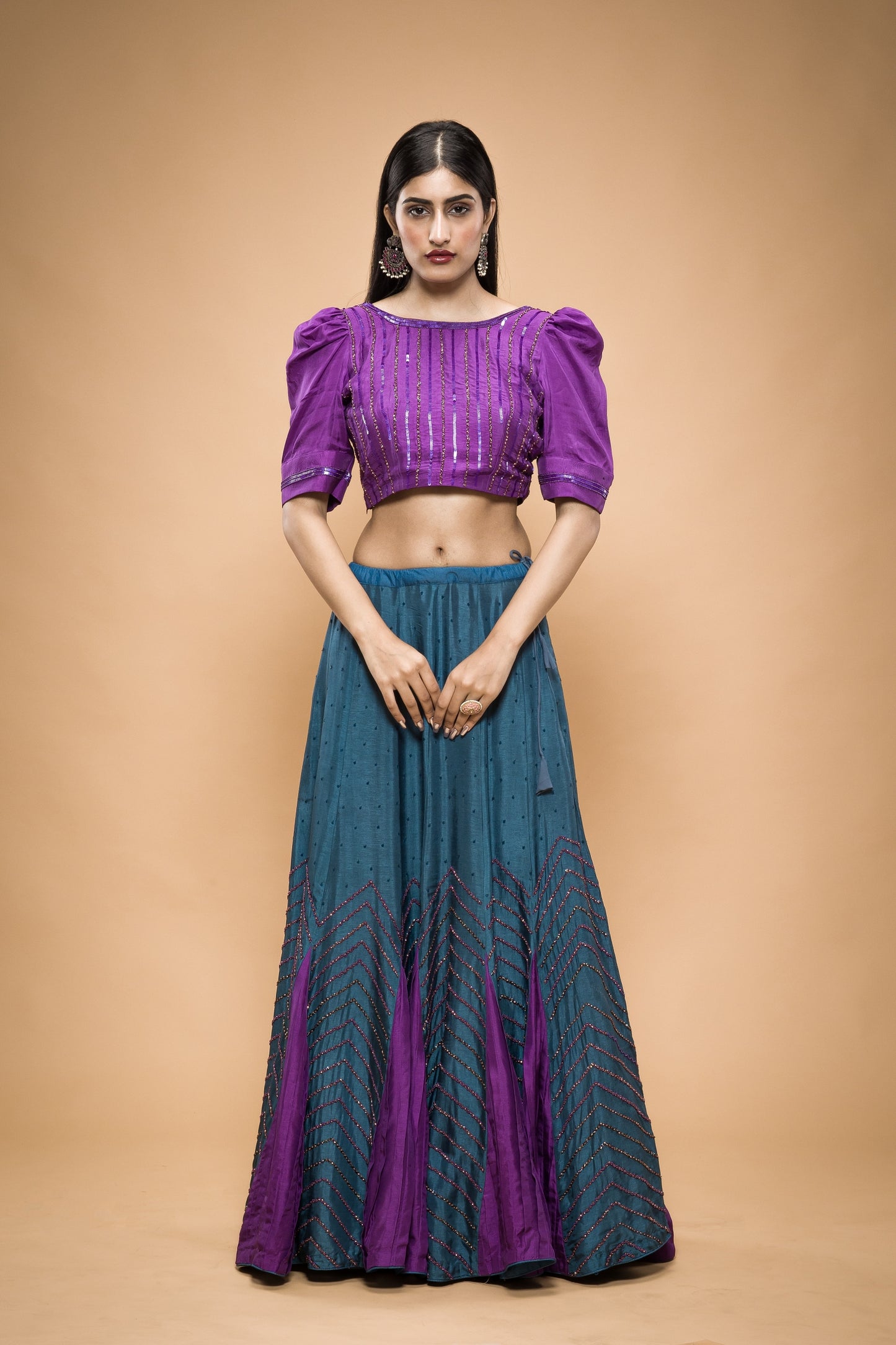 Hand Embroidered Kali Inside The Kali Lehenga Set