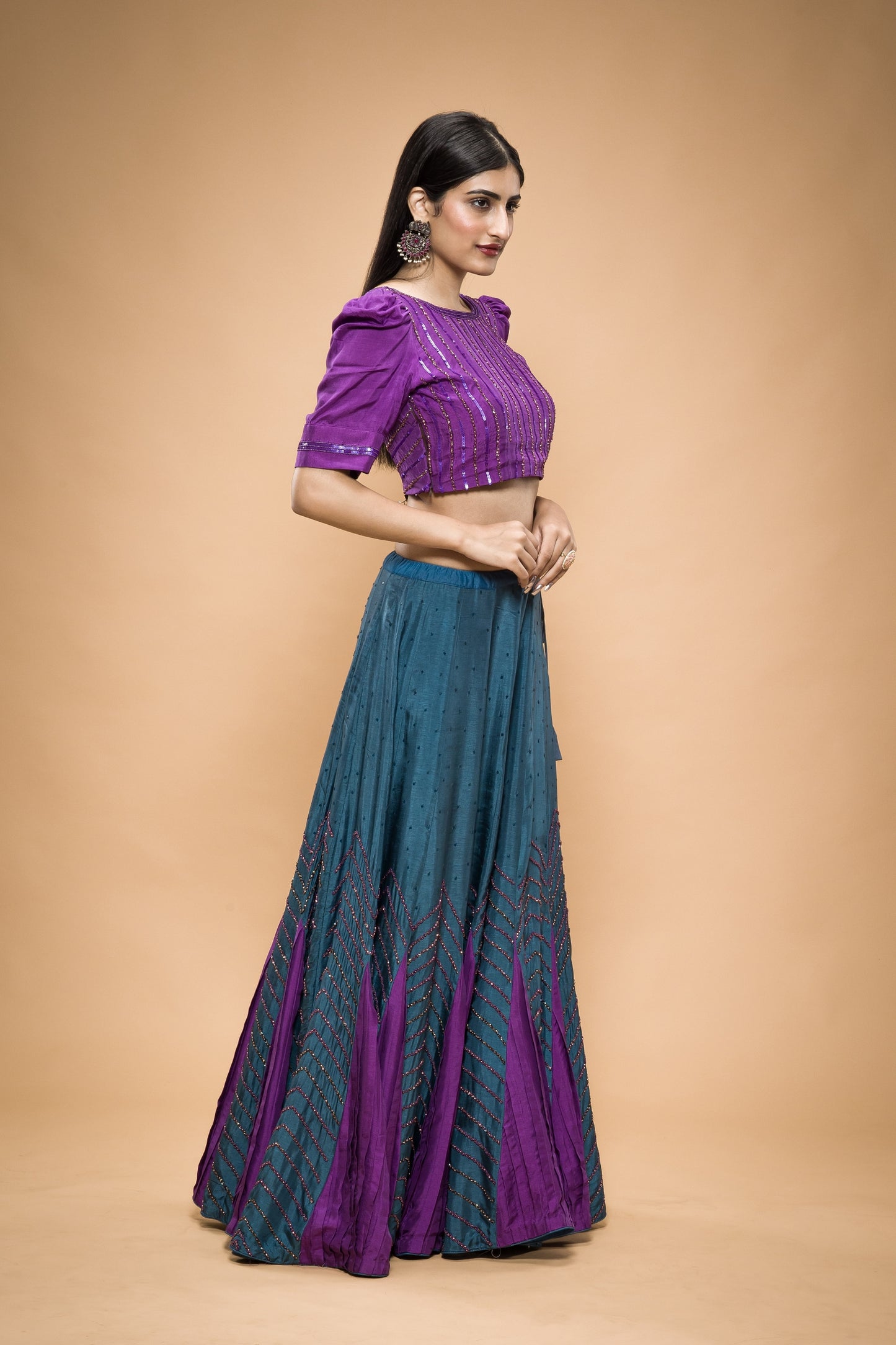 Hand Embroidered Kali Inside The Kali Lehenga Set