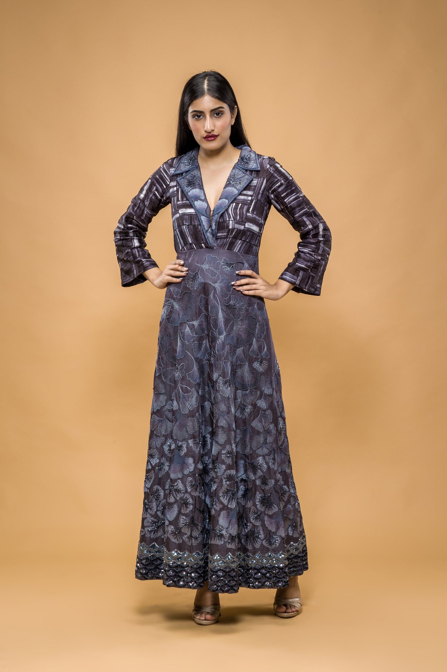 Maidenhair Hand Embroidered Anarkali Gown