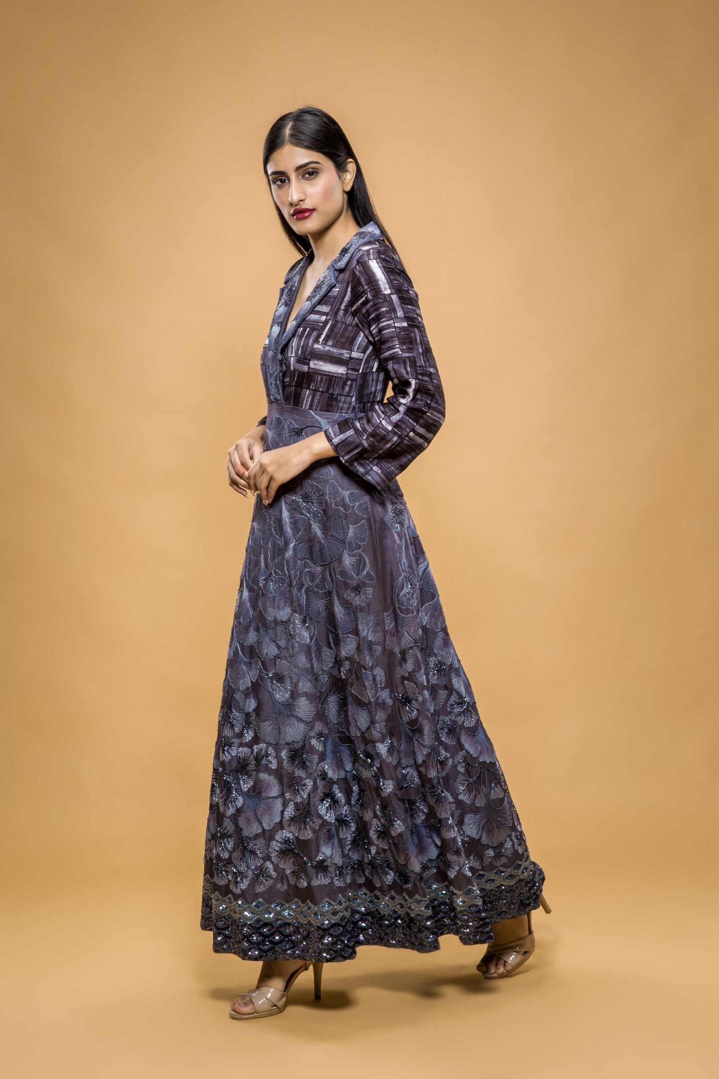 Maidenhair Hand Embroidered Anarkali Gown