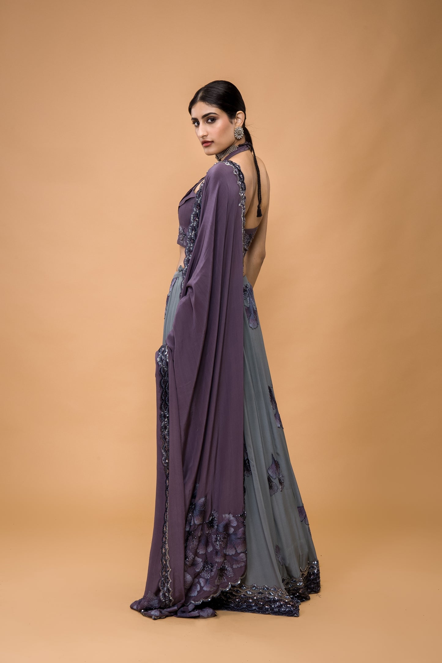 Maidenhair Hand Embroidered Floral Lehenga Set