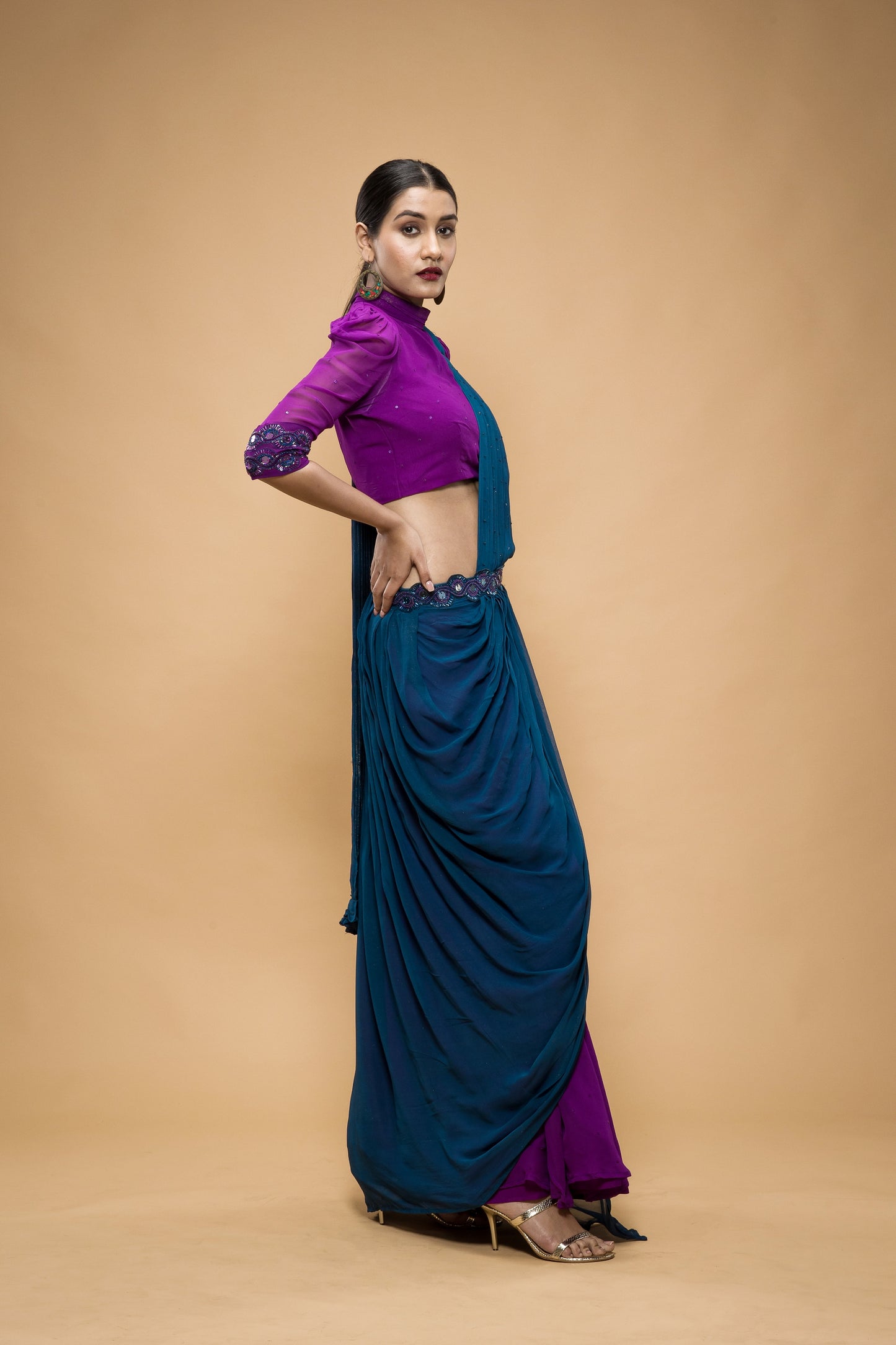 Signature scallop ready to wear saree