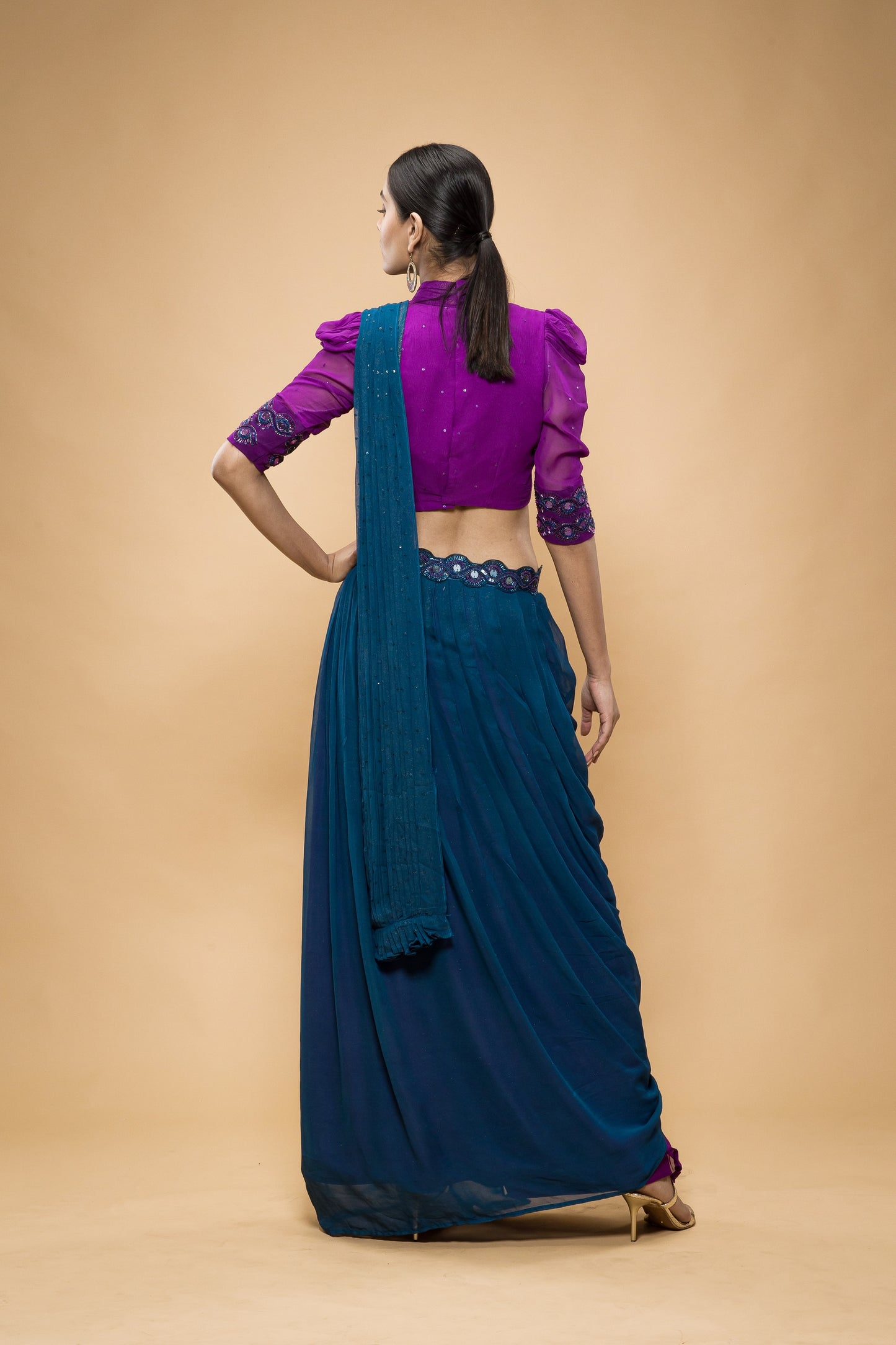 Signature scallop ready to wear saree
