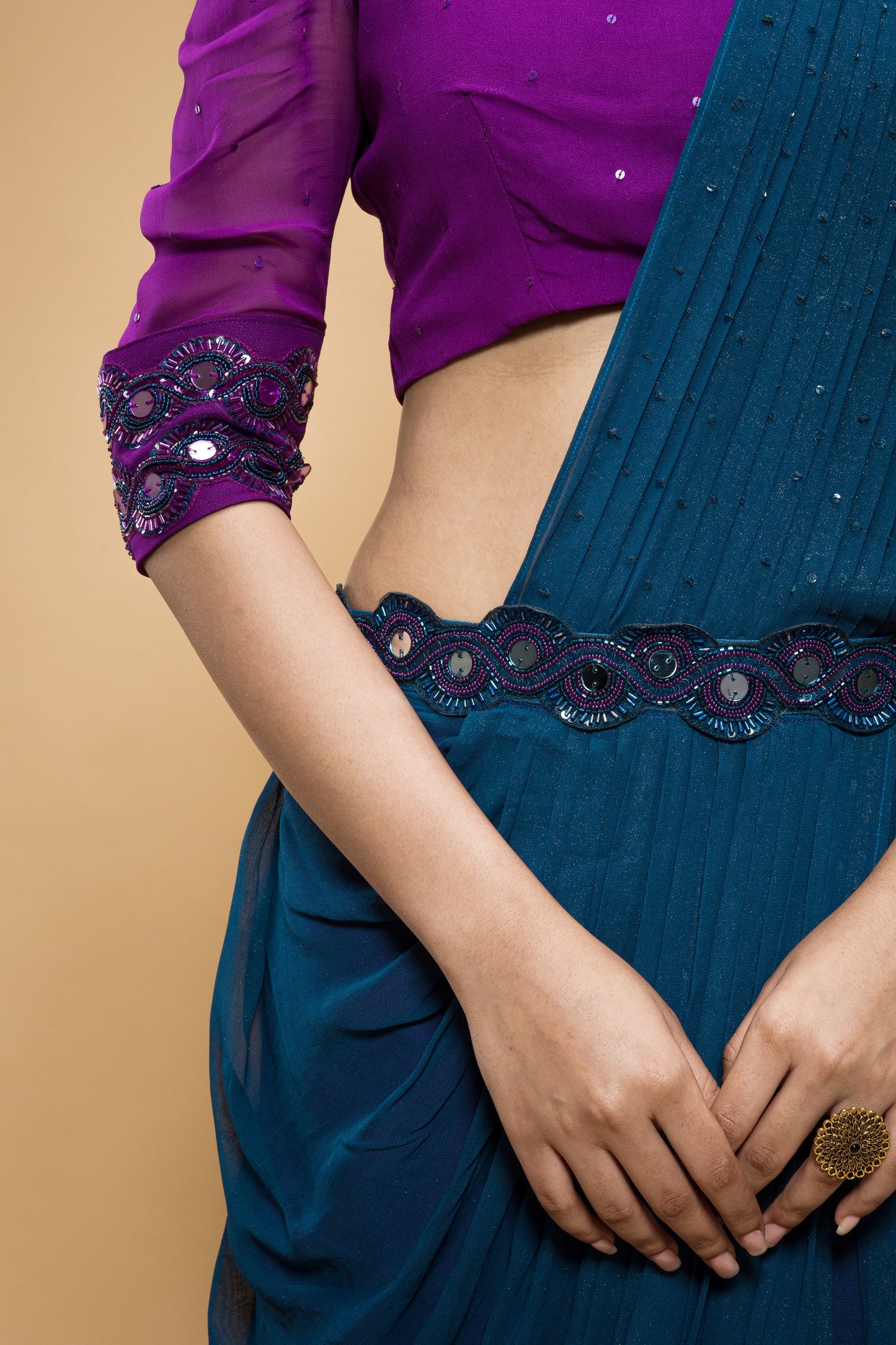 Signature scallop ready to wear saree